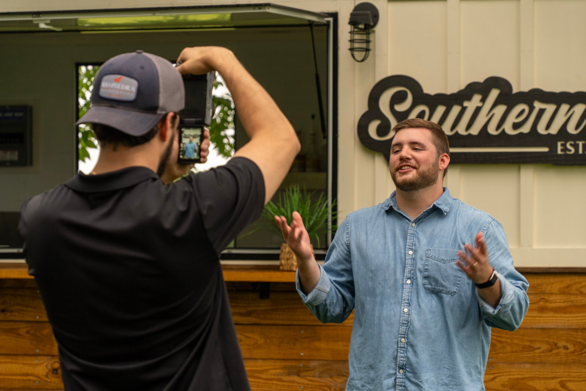 Covenant Media Group filming content on location with a client